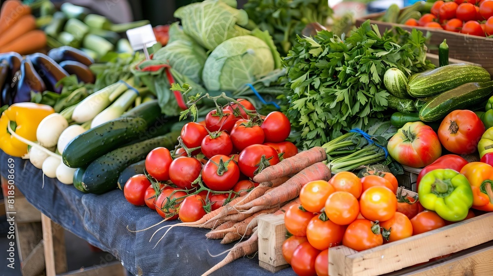 fresh vegetables on display at farmers market stall healthy organic produce collection fresh vegetables on display at farmers market stall healthy organic produce collection