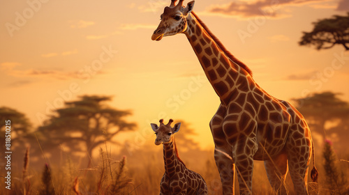 giraffe in the savannah © qaiser