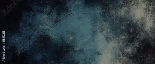 abstract blue background with teal black vintage grunge background texture design with elegant antique paint on wall illustration for luxury paper, or web background templates, old background paint 