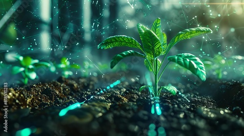 futuristic harmony of nature and technology sustainable seed planting 8k uhd concept illustration