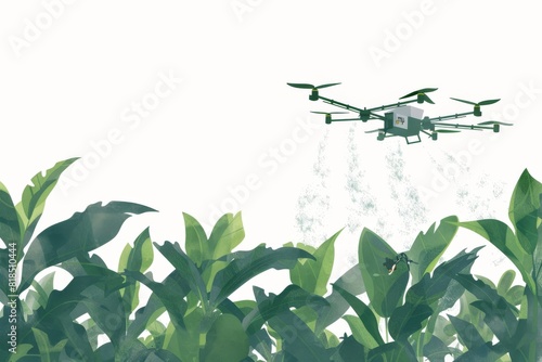 Vibrant agriculture fields utilize UAVs and smart drones for precision farming, focusing on crop protection and efficient monitoring