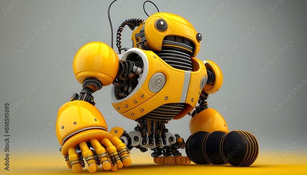 D Rendered Robot Competing in a Sporting Event A Modern Technological Spectacle D Rendered Robot Competing in a Sporting Event A Modern Technological Spectacle