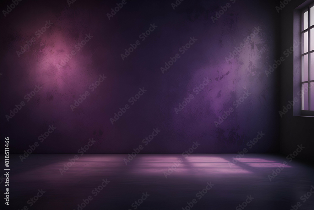 Abstract purple studio background shadows of window blurred backdrop