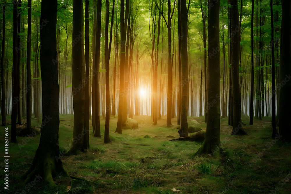 Fototapeta premium morning in the woods