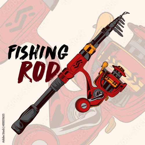 Fishing tournament emblem.crossed fishing rods of fisherman vintage fishing emblems,fishing labels, badges, fishing t shirt design, badge template.