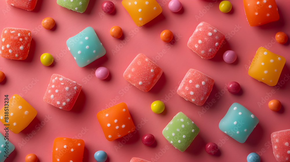 Close-up view of Colorful Xylitol Gum: A Sugar-Free Delight Get-up with Minty Freshness