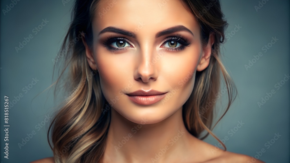 Fototapeta premium Woman Reveals Successful Nose Job Transformation