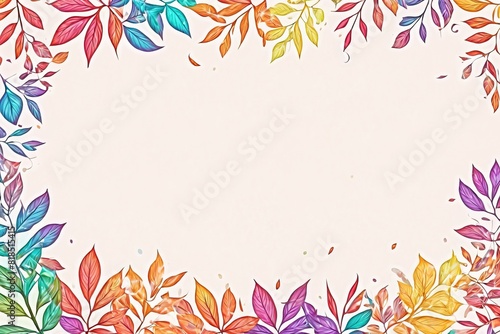 Digital art colorful leaves background for wedding  birthday  card  invitation