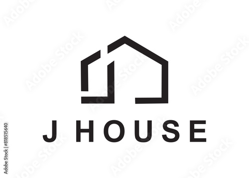 letter j house logo, design, Vector, illustration, creative icon, template