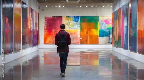 Vibrant Multicolored Abstract Artwork Displayed in Contemporary Art Gallery