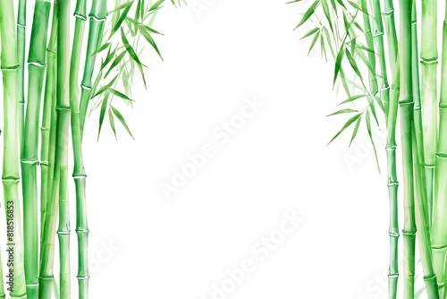 Watercolor bamboo garden background for wedding  birthday  card  invitation