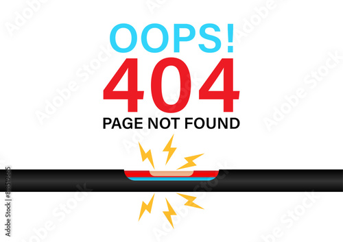 404 Error Page Not Found. Vector Illustration. 