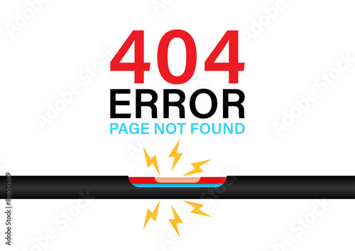 404 Error Page Not Found. Vector Illustration. 