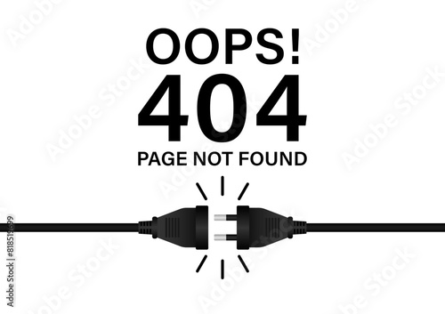 404 Error Page Not Found. Vector Illustration. 