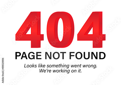 404 Error Page Not Found. Vector Illustration. 