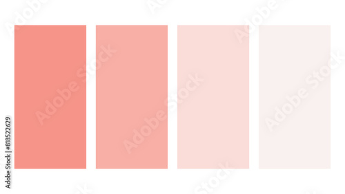 Coral, dusty rose, rose quartz, and cream color palette. Set of bright color palette combination in rgb hex. Color palette for ui ux design. Abstract vector illustration for your graphic design