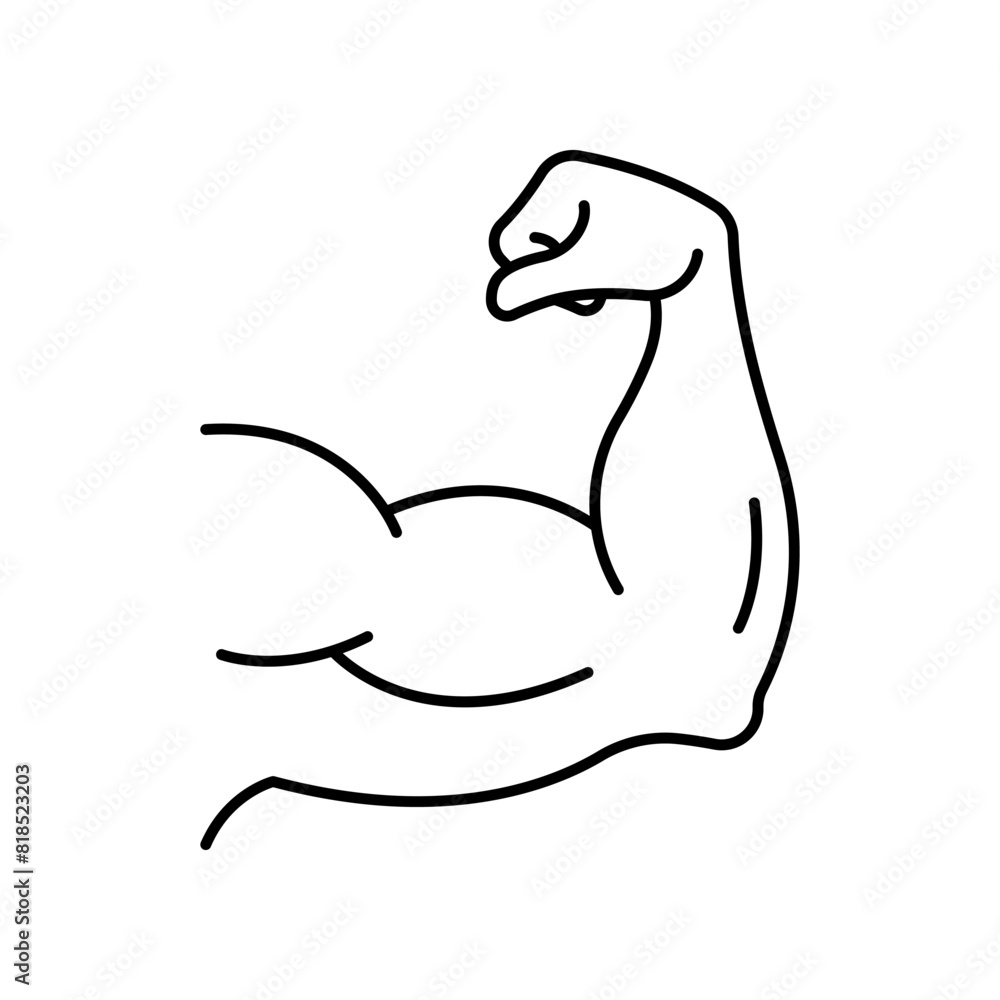 Strong muscular arms line icon. Biceps line icon. Strong muscular arms line icon. Biceps line icon.