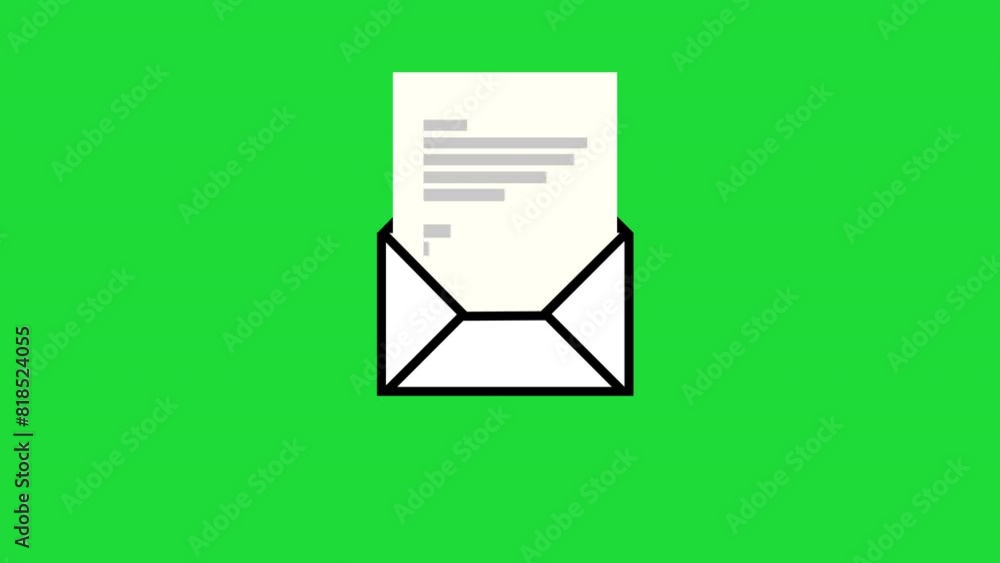 Opening email message envelope concept motion graphic animation green screen Opening email message envelope concept motion graphic animation green screen
