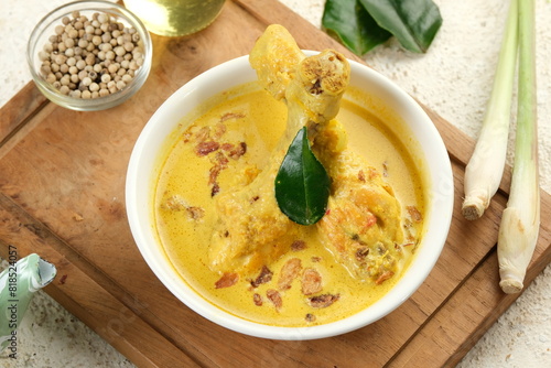 Opor Ayam, chicken cooked in coconut milk and spices from Indonesia, Popular dish for lebaran or Eid al-Fitr