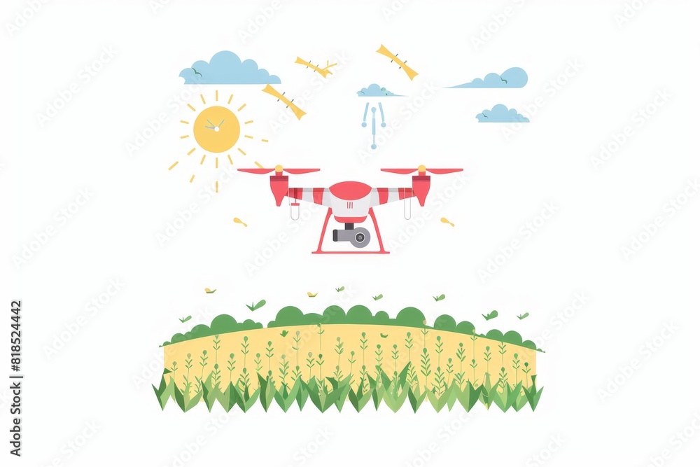 Smart drones enhance agricultural on modern farms with precise aerial applications for fertilizing and crop spraying, optimizing soil health and farming efficiency