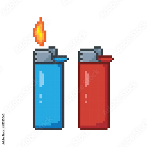 Two cigarette lighters, pixel art object