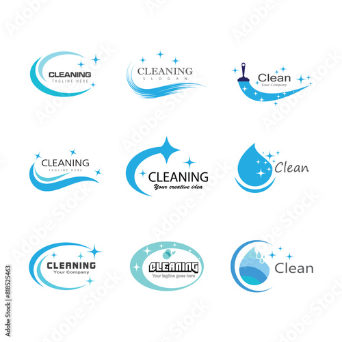 Cleaning logo vector template symbol design