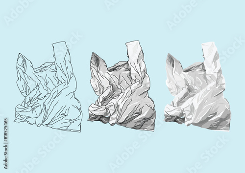 Vector Illustration of Plastic Bags	