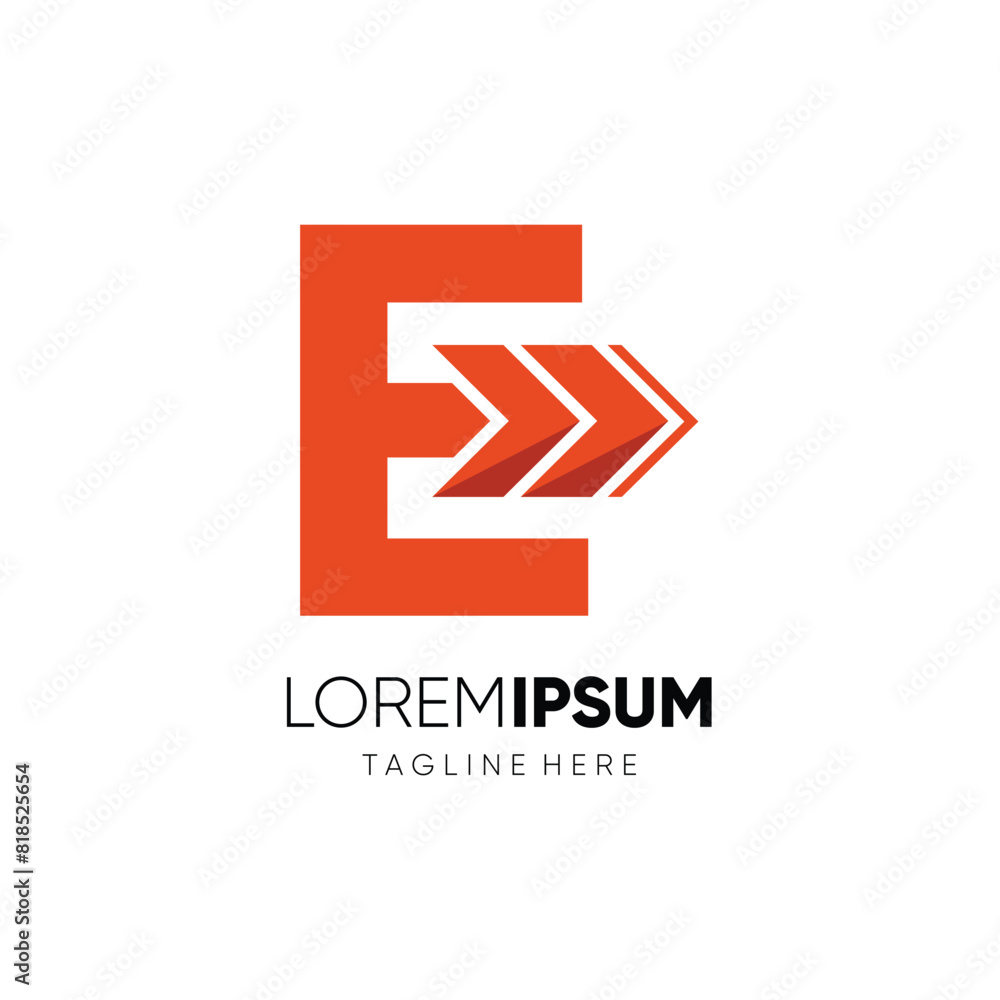Letter E Forward Arrow Logo Design Vector Icon Graphic Symbol Emblem Illustration Letter E Forward Arrow Logo Design Vector Icon Graphic Symbol Emblem Illustration