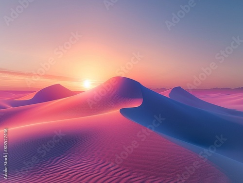 dramatic desert dunes, sunset, minimalistic beauty , Stable Diffusion photo