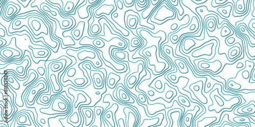 Abstract topography wavy line map.