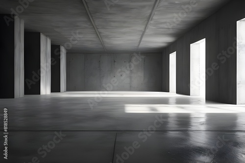 Empty dark abstract concrete room interior. 3d render illustration