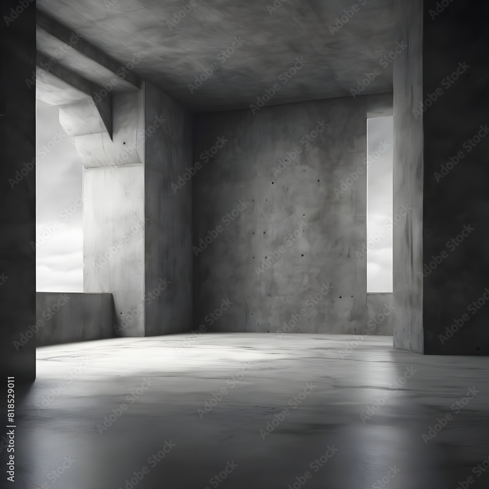Empty dark abstract concrete room interior. 3d render illustration Empty dark abstract concrete room interior. 3d render illustration