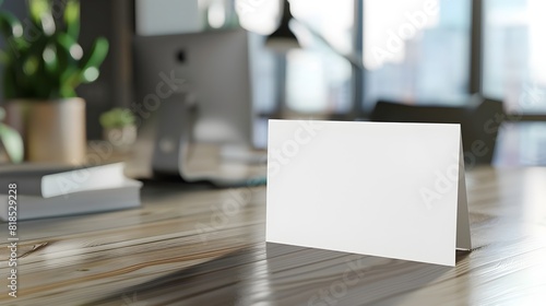 Wallpaper Mural Blank White Business Card on Modern Office Desk for Branding and Marketing Torontodigital.ca