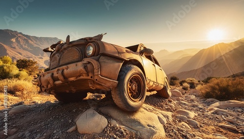 Destroyed car in amazing look