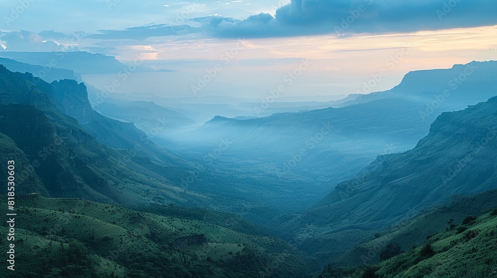 Above the Great Rift Valley, dramatic escarpments, early light , Ideogram