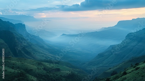 Above the Great Rift Valley, dramatic escarpments, early light , Ideogram photo