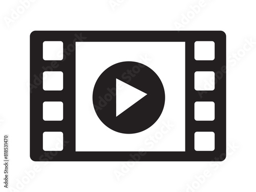 play video icon flat design, movie icon vector illustration