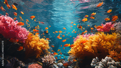 Fishes in a colorful coral reef. Underwater scene © artist
