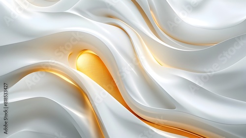 Smooth curved golden lines against a clean white backdrop showcasing a modern and elegant design