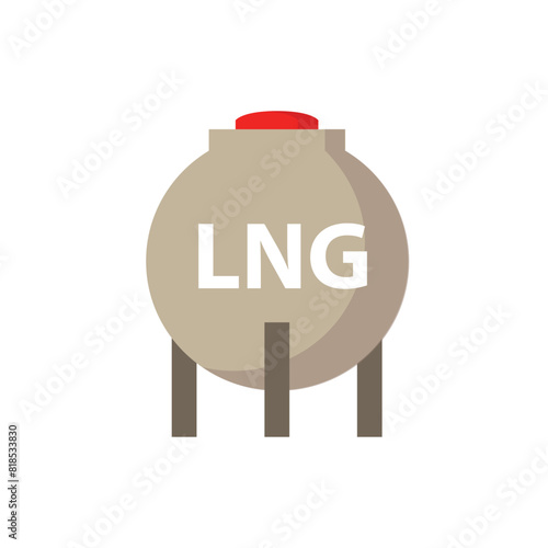 LNG tank icon. Gas holder. Energy industry. Vector.