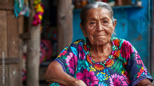 portrait of an old person. Central American Latina Grandma: A Portrait of Culture and Wisdom  © Soul