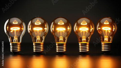 An illuminated or glowing lightbulb on a dark background with data and information analysis. The bulb represents new ideas, innovation, creativity, understanding, knowledge, and inspiration.