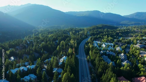 British Columbia Sea to Sky Highway in Whistler Aerial View