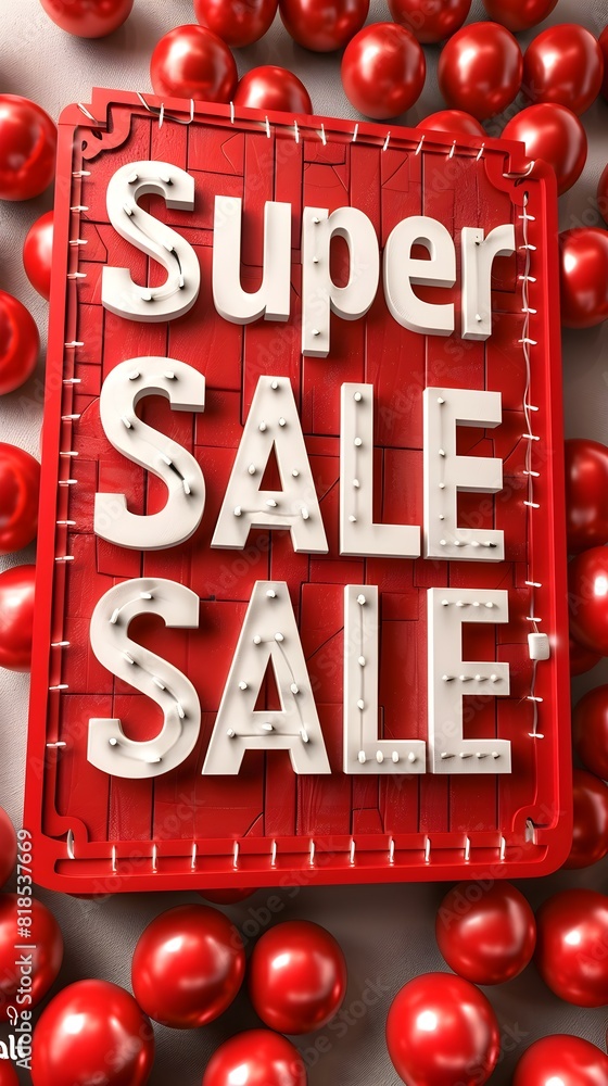 Fototapeta premium Vibrant 3D Render of Special Offer Super Sale Promotion Banner