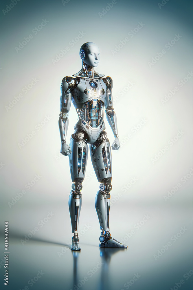 Android Robot, pose 1. The robot stands straight
