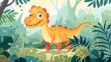 Dinosaur animal illustration vector cartoon dino cute prehistoric character design tyranno
