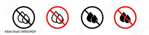 Oil free icon. no water or rain symbol. non sticky or wet surface vector.