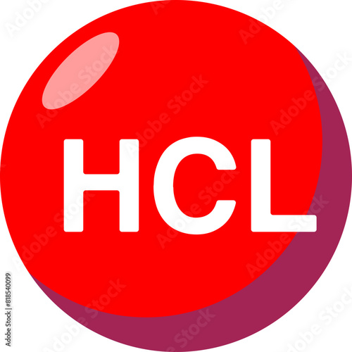 HCL icon, HCL, hydrochloric acid, chemistry, science, element, icon, color, school, round photo