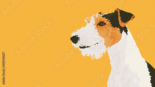 Vibrant Digital Illustration Featuring a Cheerful Wire Fox Terrier