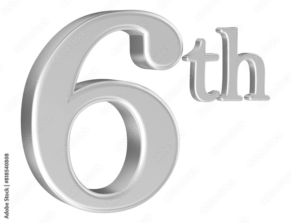 6th anniversary number silver 3d 6th anniversary number silver 3d